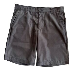 IZOD Golf Shorts Boys 18 Husky Black Flat Front Performance Moisture Wicking